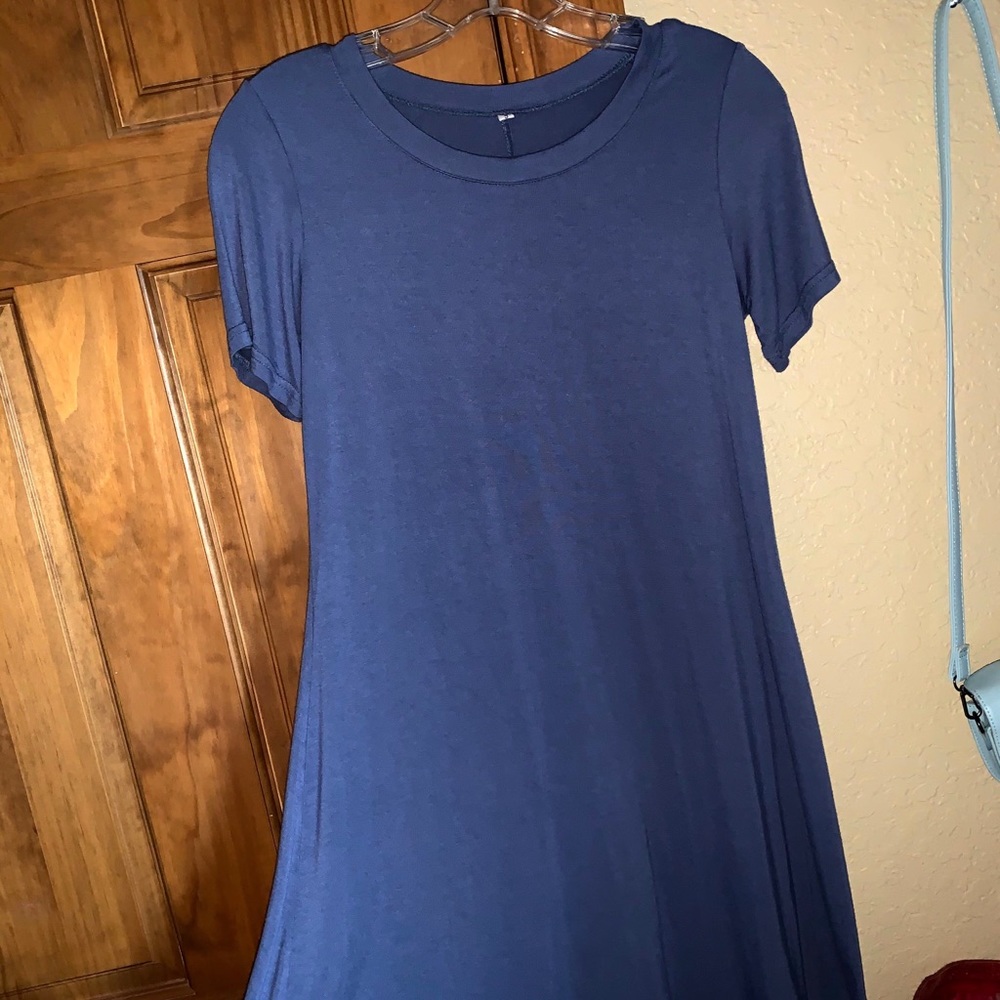 Blue t-shirt dress